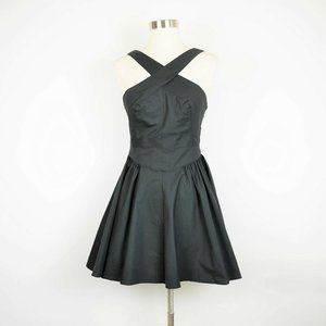 MODA INTERNATIONAL Size 2 Black cris cross straps skater mini dress fit & flare